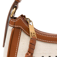 Balmain B-Army Canvas Shoulder Bag - Leather Brown