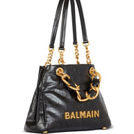 Balmain Leather Shopper Bag - Black