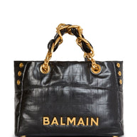 Balmain Leather Shopper Bag - Black