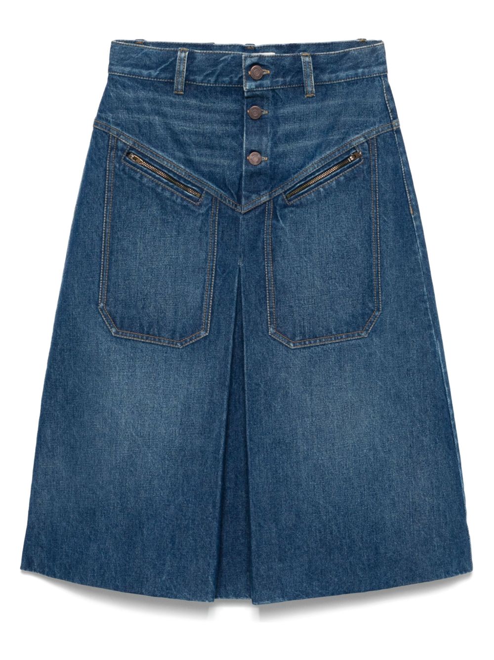 Chloé Chloè Denim Midi Skirt Blue