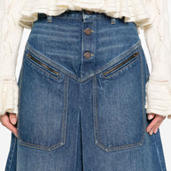Chloé Chloè Denim Midi Skirt Blue