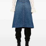 Chloé Chloè Denim Midi Skirt Blue