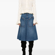 Chloé Chloè Denim Midi Skirt Blue