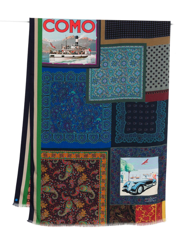Pierre Louis Mascia Silk Printed Scarf - Blue