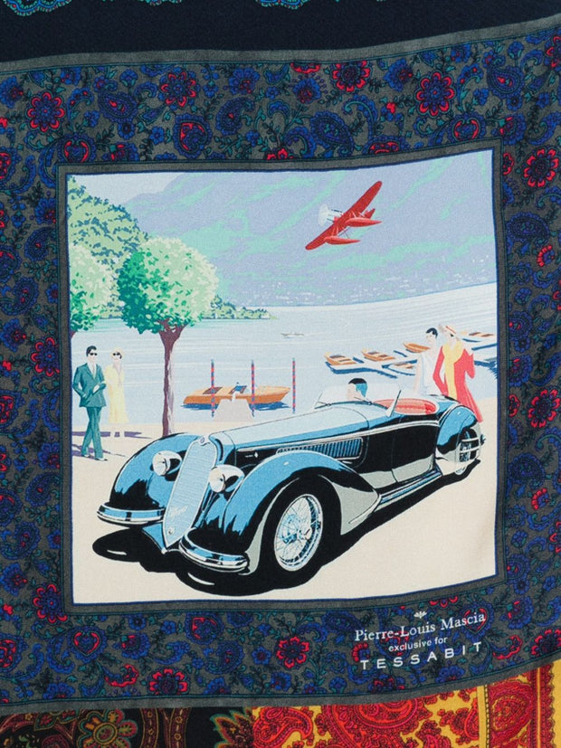 Pierre Louis Mascia Silk Printed Scarf - Blue