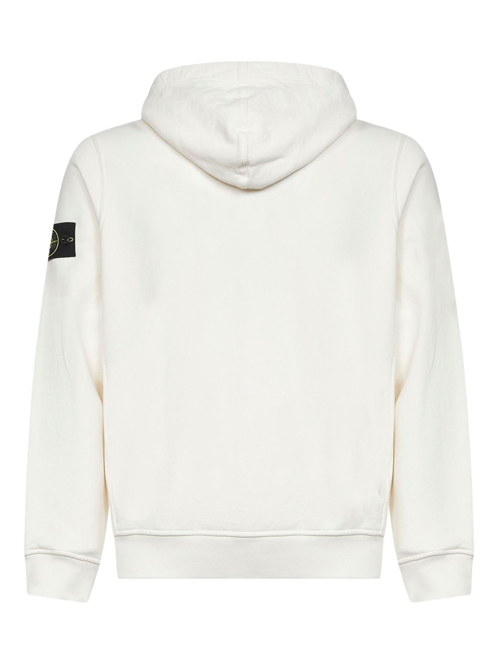 Stone Island Logo Cotton Hoodie - Ivory