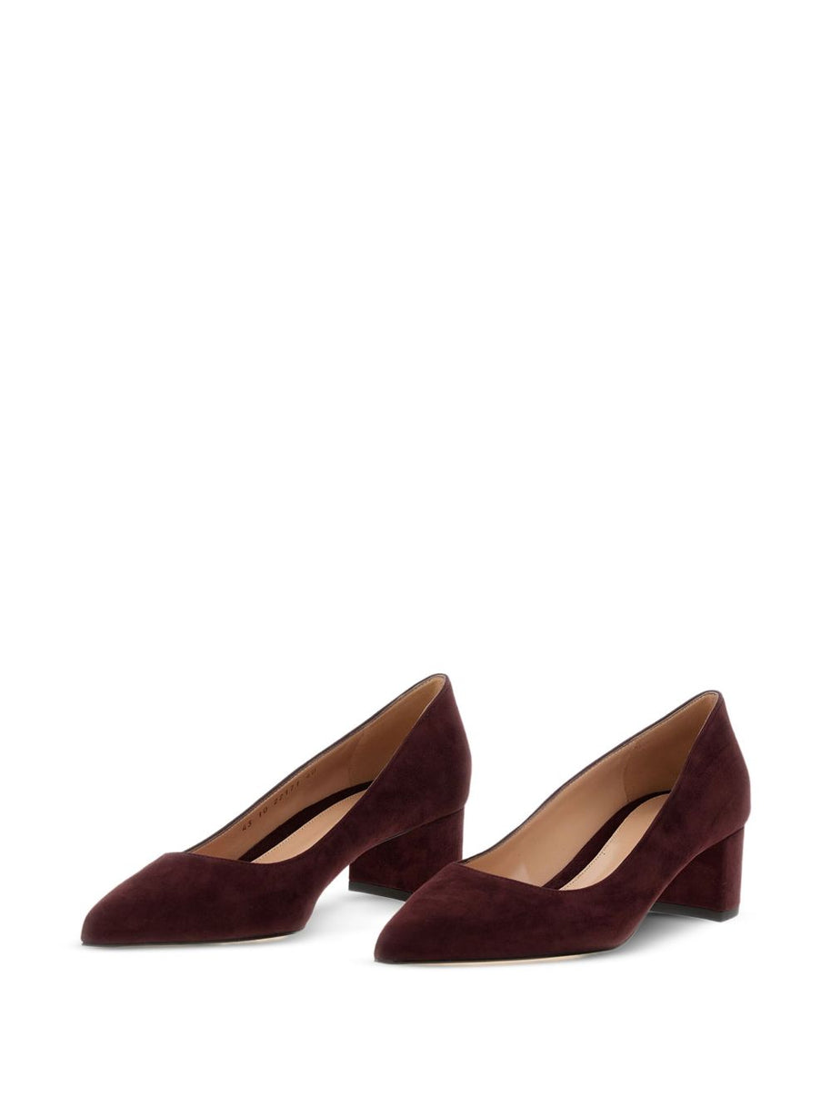 Gianvito Rossi Piper Suede Leather Pumps Bordeaux