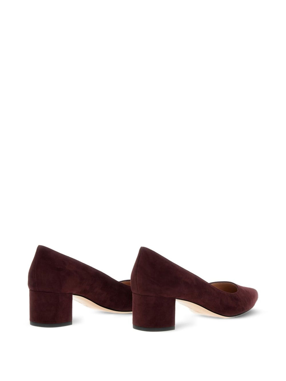 Gianvito Rossi Piper Suede Leather Pumps Bordeaux