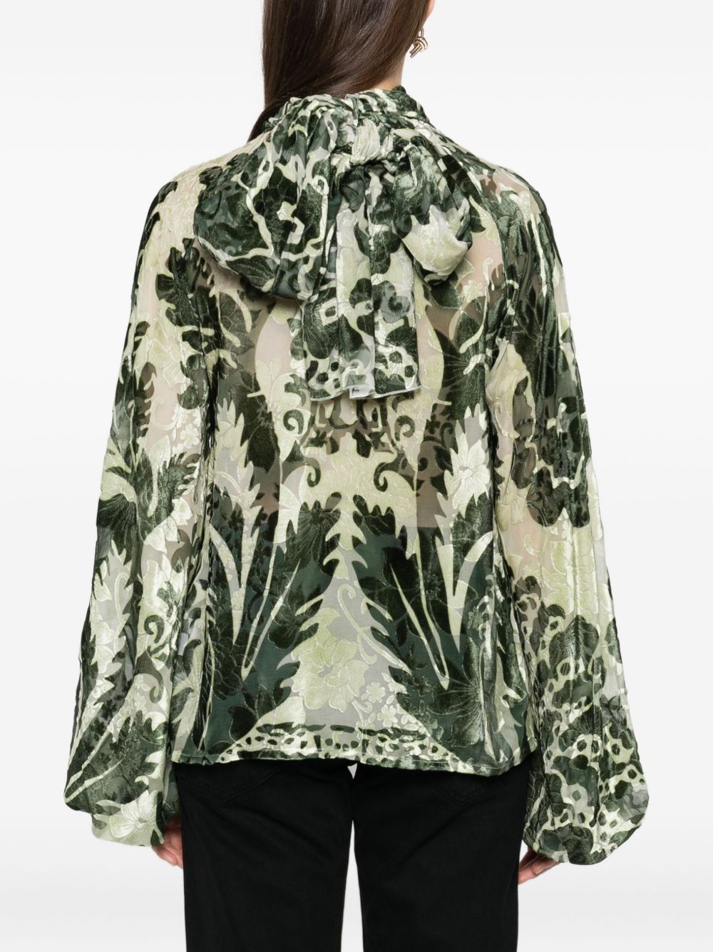 F.R.S . Printed Silk Top - Green