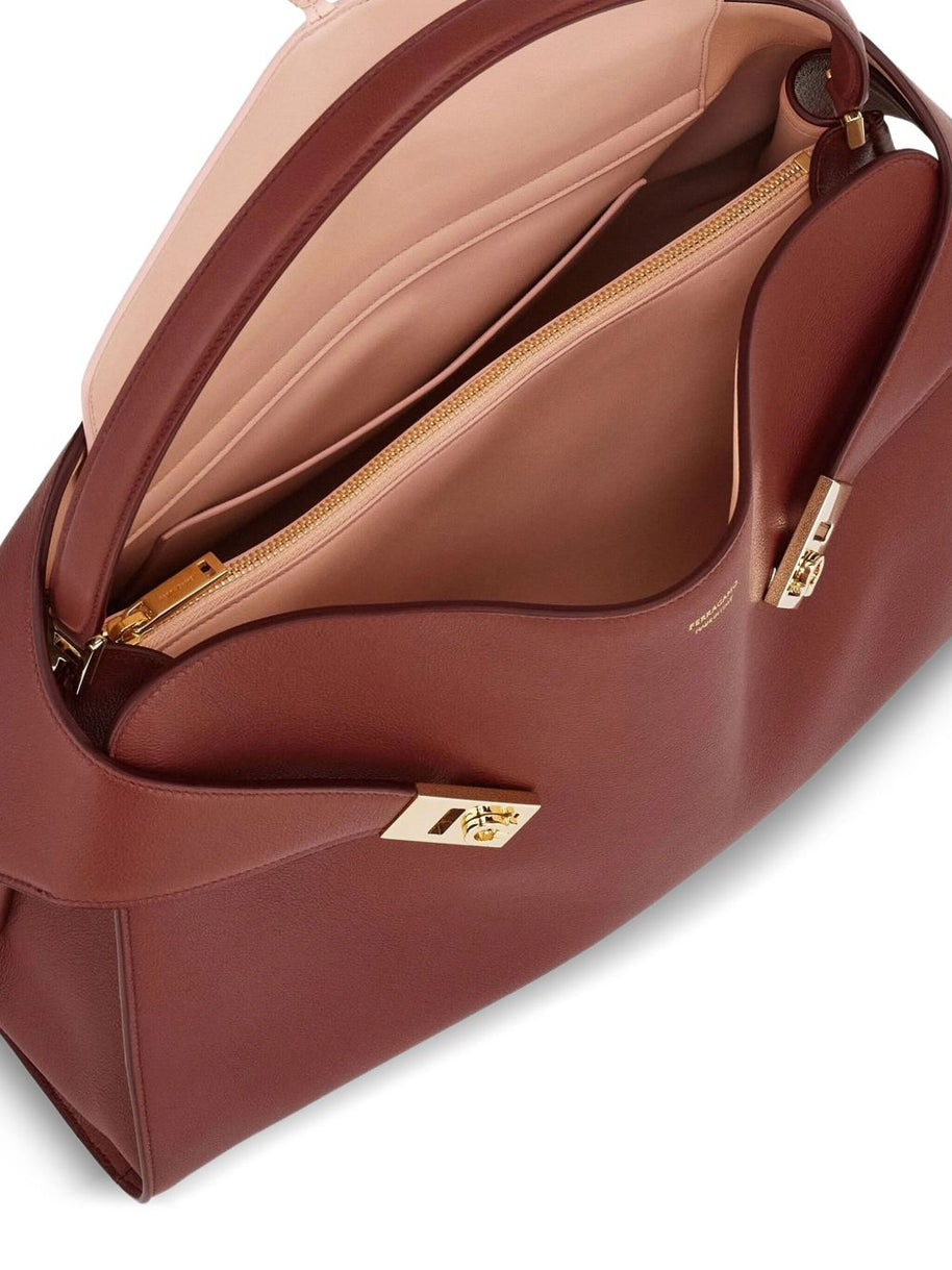 Ferragamo Hug Medium Leather Tote Bag - Brown