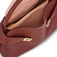 Ferragamo Hug Medium Leather Tote Bag - Brown