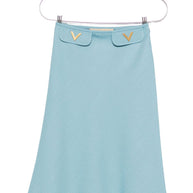 Valentino V-detail A-line Midi Skirt