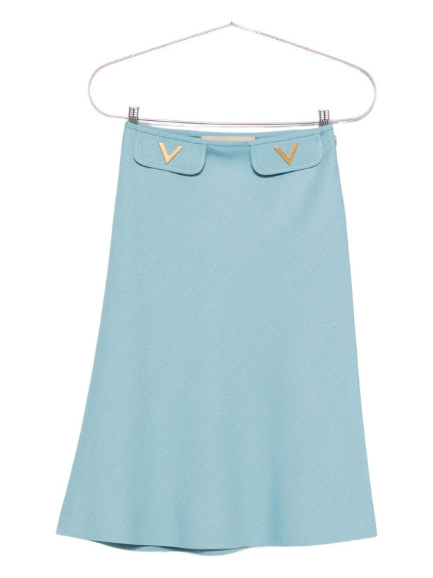 Valentino V-detail A-line Midi Skirt