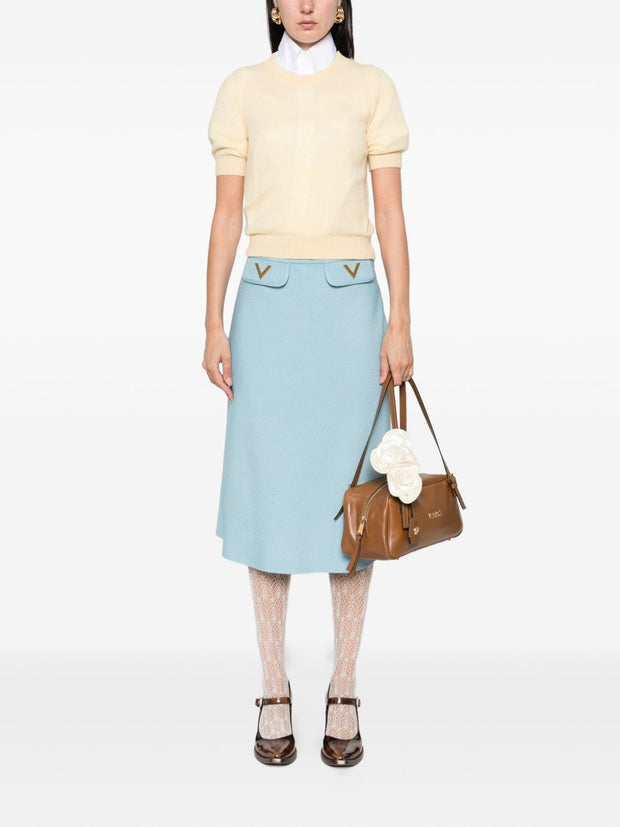 Valentino Midi Skirt - Clear Blue