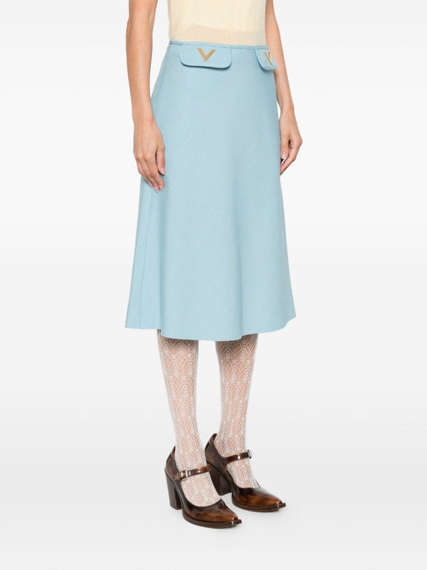 Valentino Midi Skirt - Clear Blue