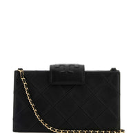 Tory Burch  Fleming Leather Wallet On Chain  - Black
