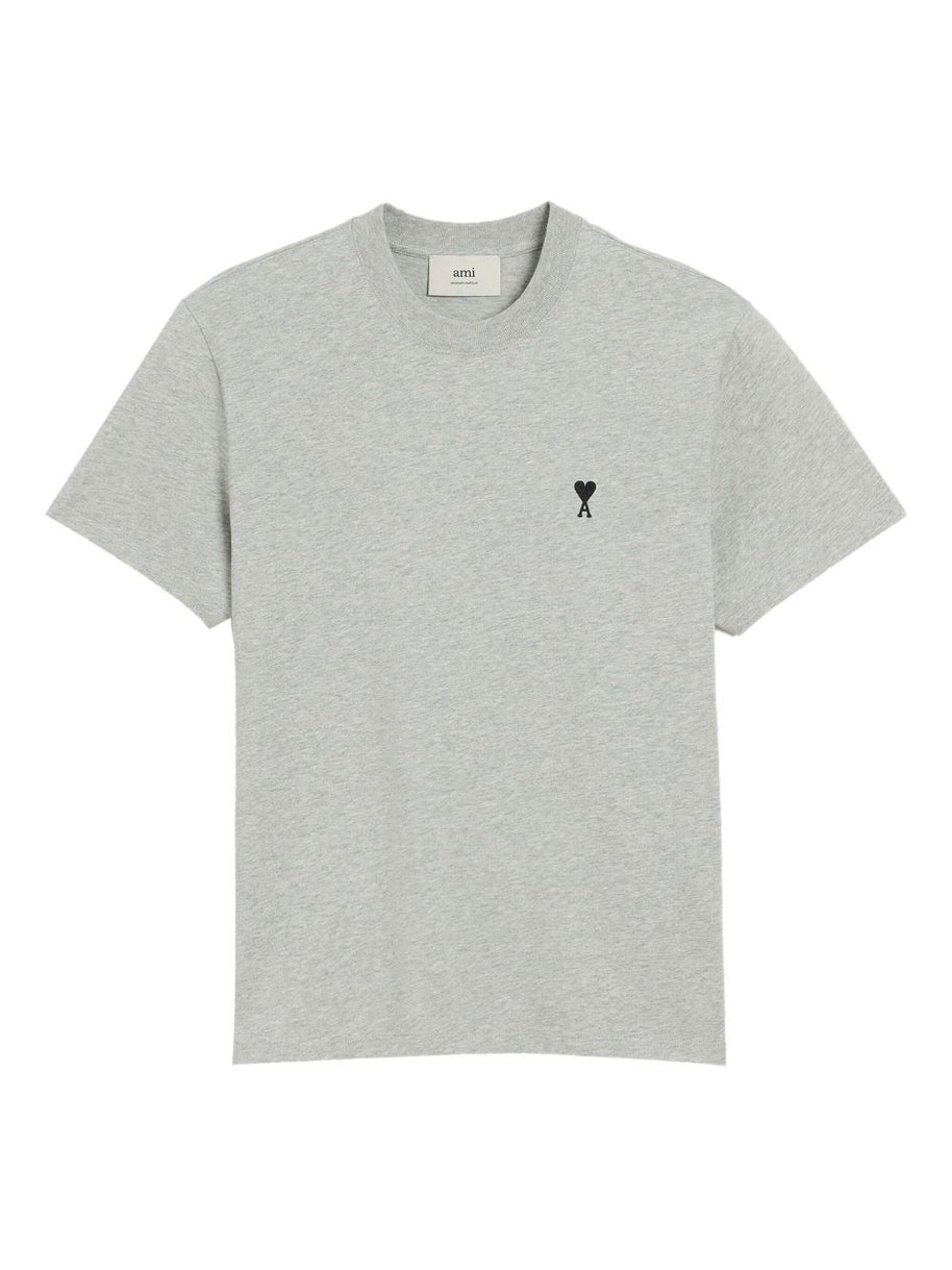 Ami Paris Ami De Coeur Cotton T-shirt - Light Grey