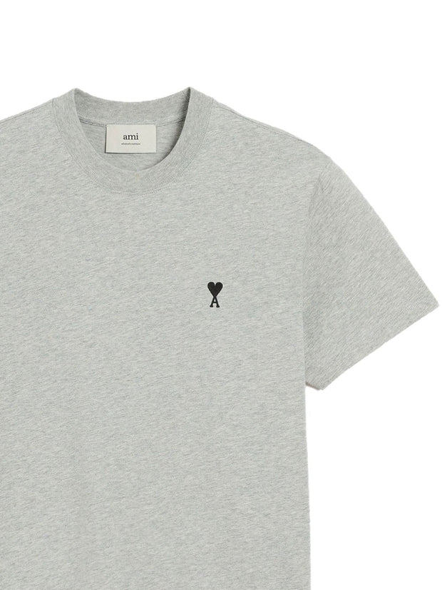 Ami Paris Ami De Coeur Cotton T-shirt - Light Grey