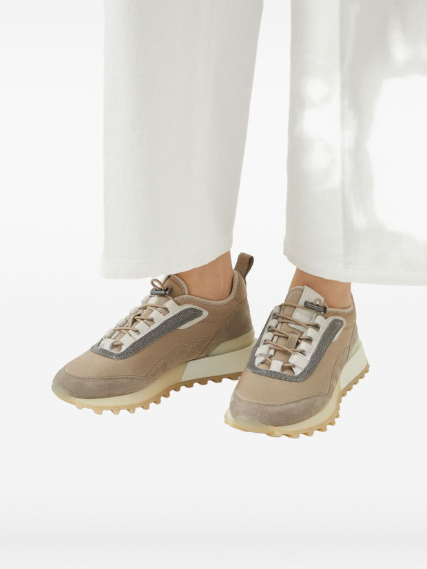 Brunello Cucinelli Runners In Techno Fabric And Suede