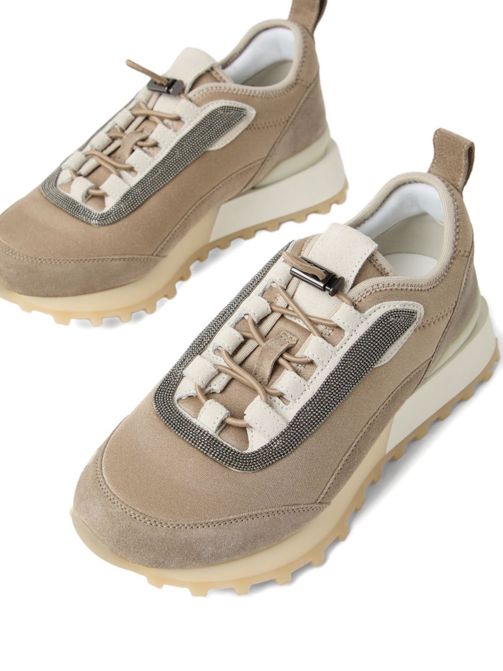 Brunello Cucinelli Runners In Techno Fabric And Suede