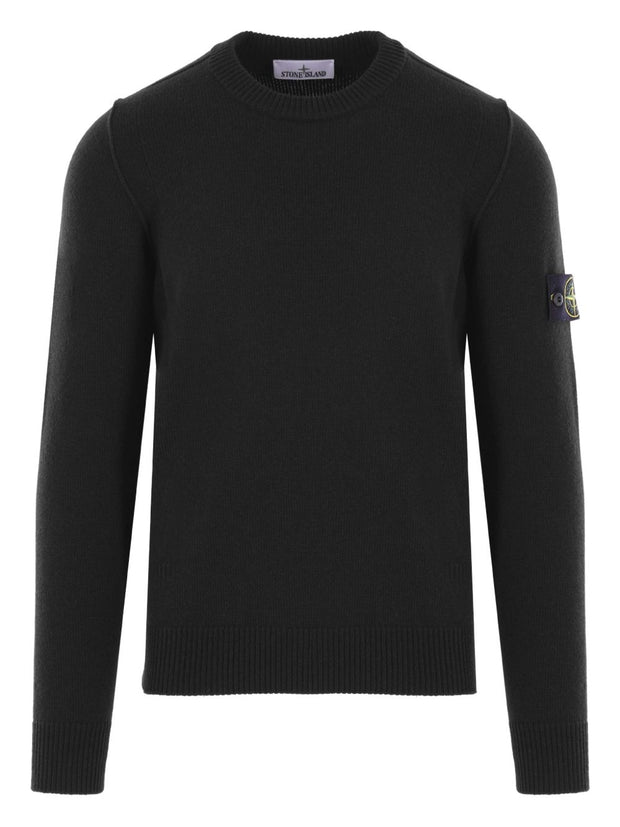 Stone Island Wool Crewneck Sweater - Black
