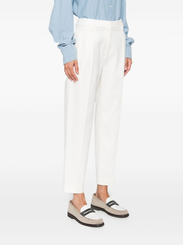 Brunello Cucinelli Cotton Chino Trousers - White