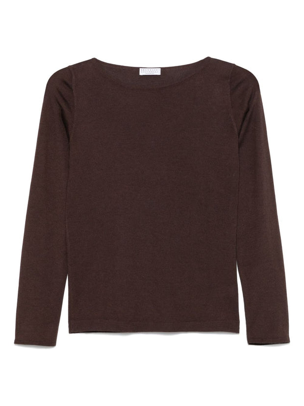 Brunello Cucinelli Cashmere Boat-neck Sweater - Brown