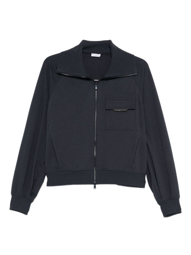 Brunello Cucinelli Cotton Zipped Sweatshirt - Blue