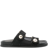 Jimmy Choo Fayence Sandal Low Leather Sandals With Pearls