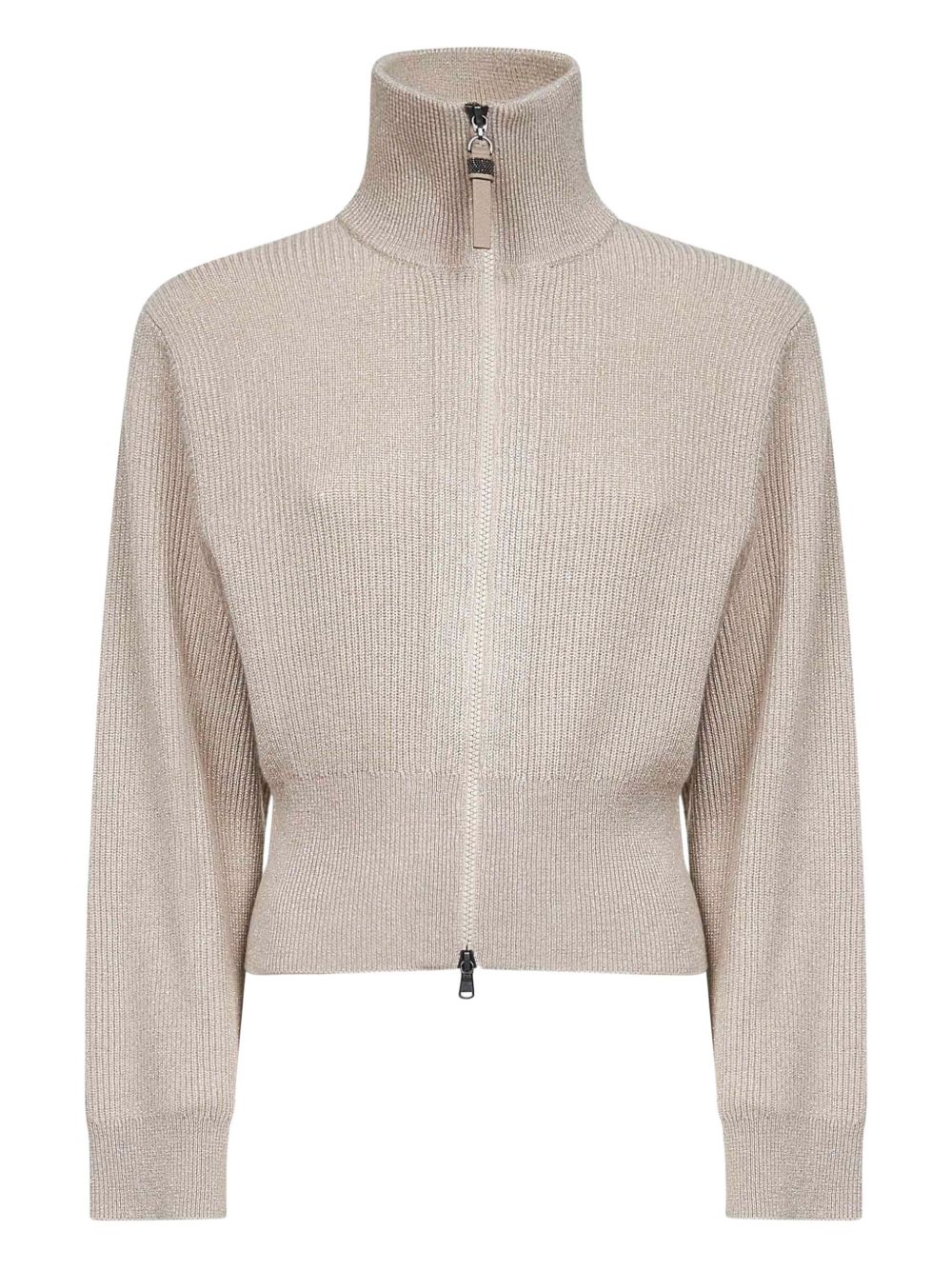 Brunello Cucinelli Cashmere Zipped Cardigan - Beige