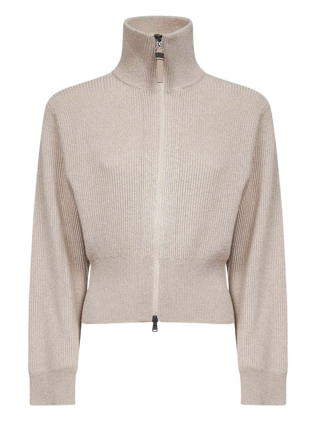Brunello Cucinelli Cashmere Zipped Cardigan - Beige