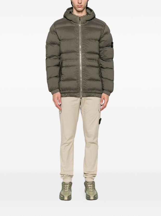 Stone Island Short Hooded Down Jacket - Green