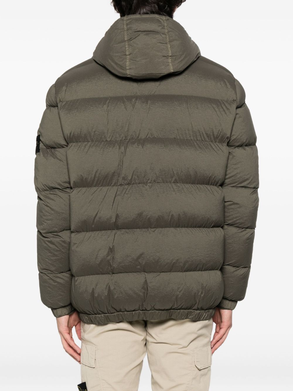 Stone Island Short Hooded Down Jacket - Green