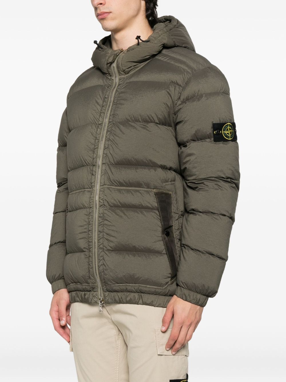 Stone Island Short Hooded Down Jacket - Green