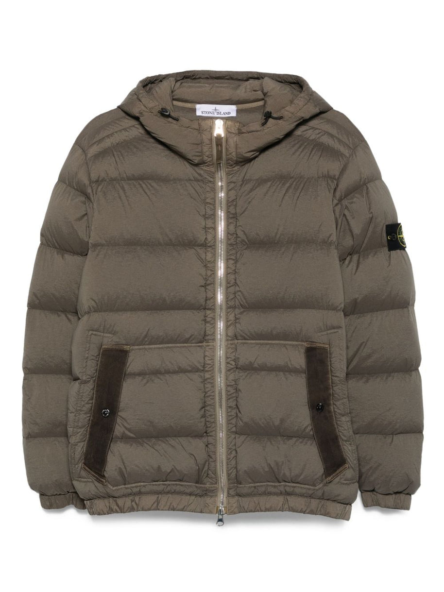 Stone Island Short Hooded Down Jacket - Green