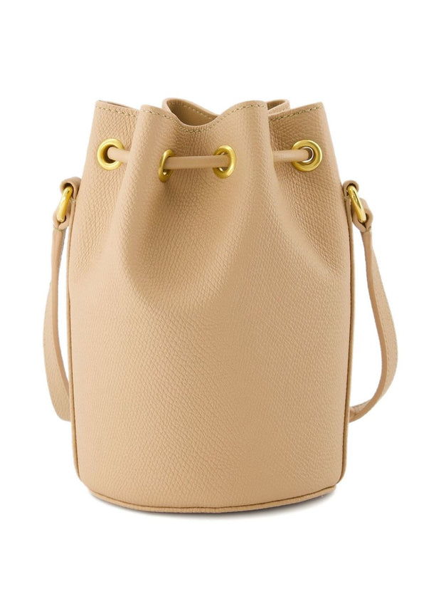 Valentino Garavani VLogo Signature Mini Leather Bucket Bag - Powder