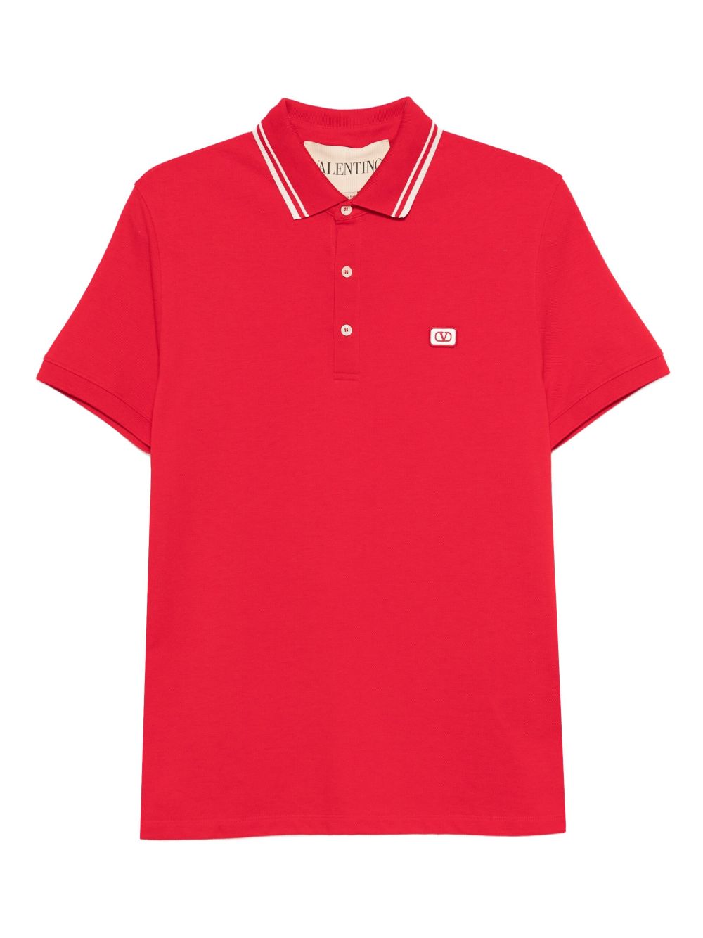 Valentino VLogo Signature Cotton Polo Shirt - Red