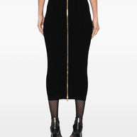 Balmain Buttoned Long Skirt - Black