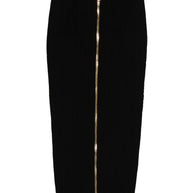 Balmain Cable-knit Button-front Midi Fitted Skirt