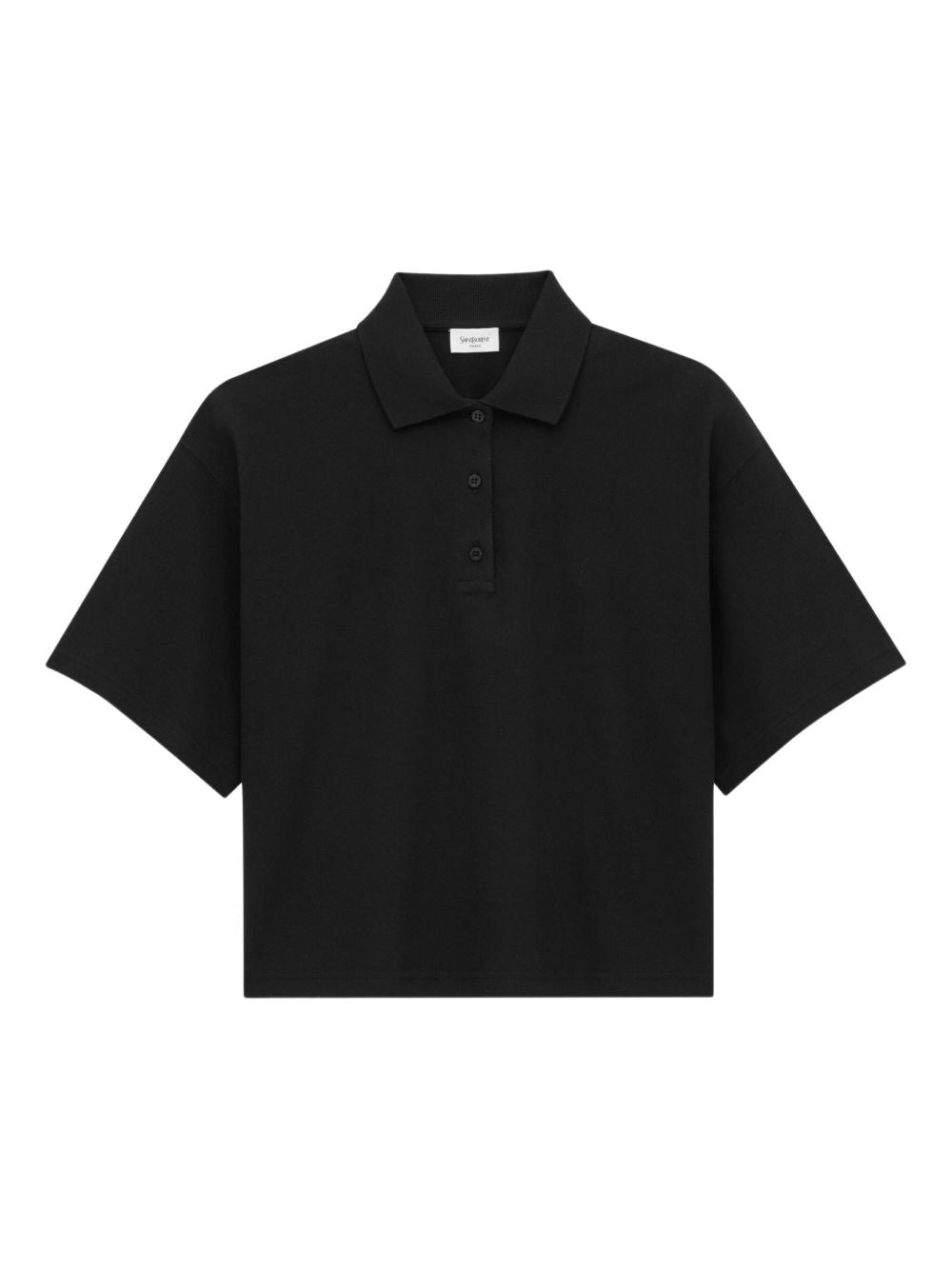 Saint Laurent  Oversized Cotton Polo Shirt - Black