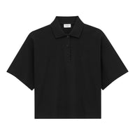 Saint Laurent  Oversized Cotton Polo Shirt - Black