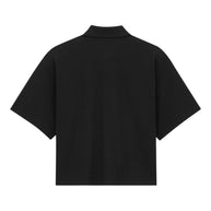 Saint Laurent  Oversized Cotton Polo Shirt - Black