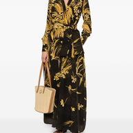 F.R.S . Silk Blend Printed Maxi Dress - Yellow