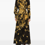 F.R.S . Silk Blend Printed Maxi Dress - Yellow