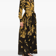 F.R.S . Silk Blend Printed Maxi Dress - Yellow