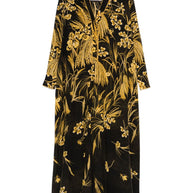 F.R.S . Silk Blend Printed Maxi Dress - Yellow