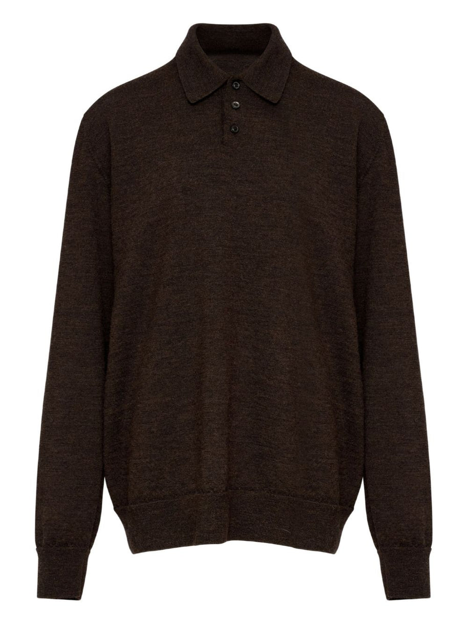 Maison Margiela Wool Polo Shirt - Brown