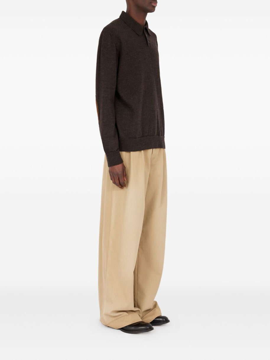 Maison Margiela Wool Polo Shirt - Brown