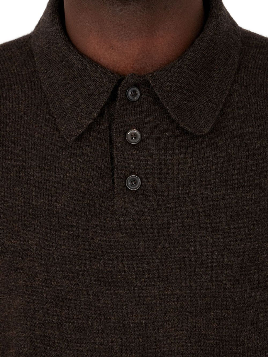 Maison Margiela Wool Polo Shirt - Brown