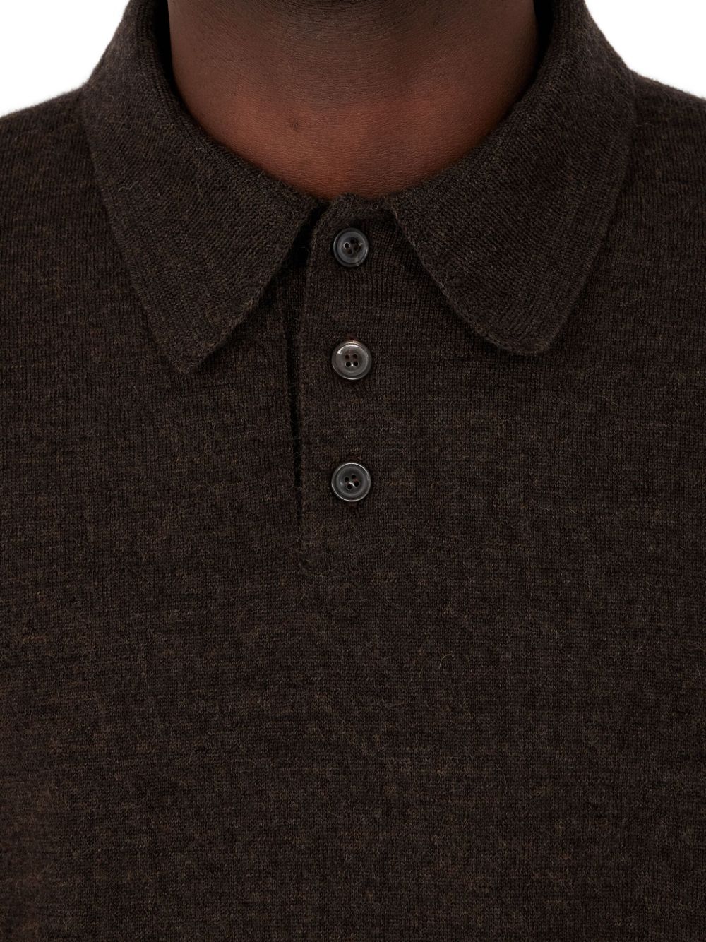 Maison Margiela Wool Polo Shirt - Brown